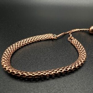 ROSE GOLD OVER STERLING SILVER 925 MESH ADJUSTABLE BRACELET